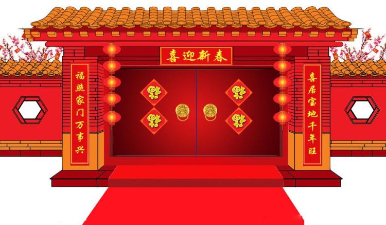 春联也叫门对,春贴,对联,对子,桃符等,它以工整,对偶,简洁,精巧的