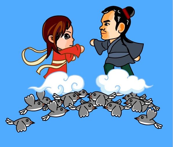 牛郎织女的神话传说让喜鹊成为男婚女嫁,夫妻美满的象征