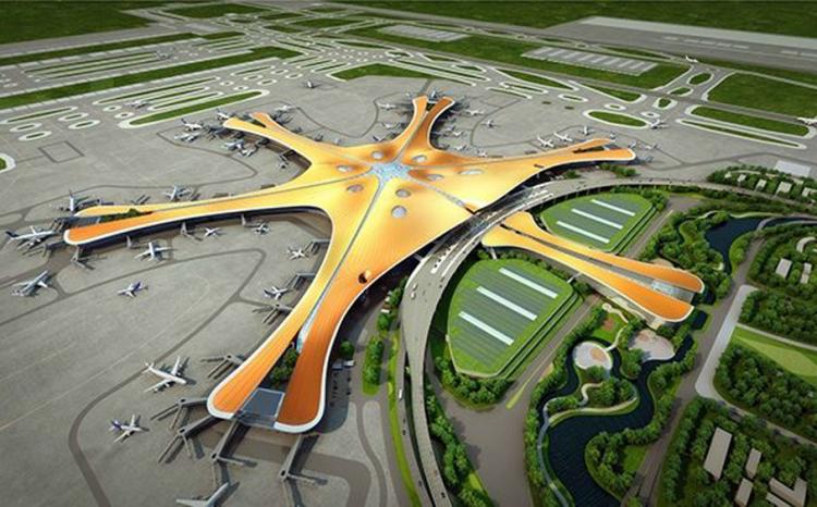 北京大兴国际机场鸟瞰图