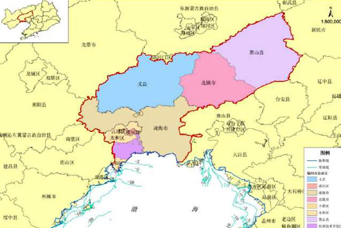 锦州行政区划图