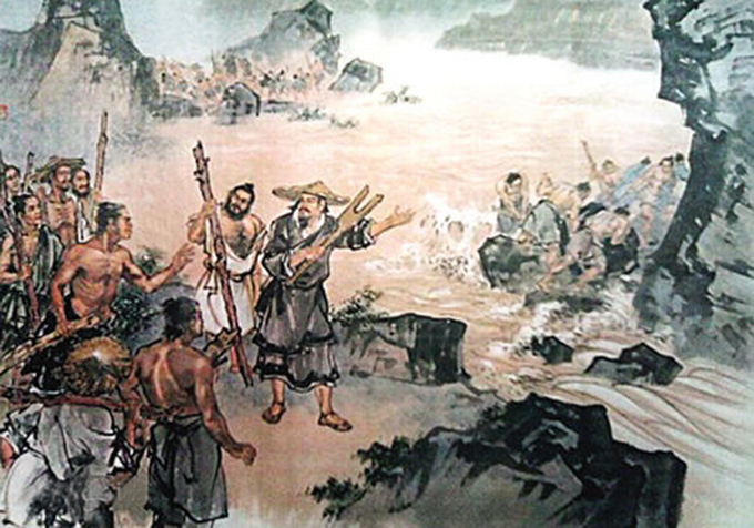 相传上古时期,中原地区洪水泛滥,人民叫苦连天.舜让大禹负责治水.