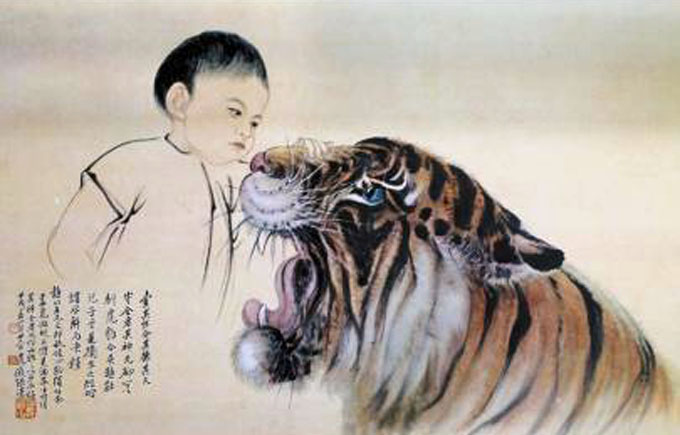"虎痴"画家张善子,为支援抗战远赴欧美举办百余次画展